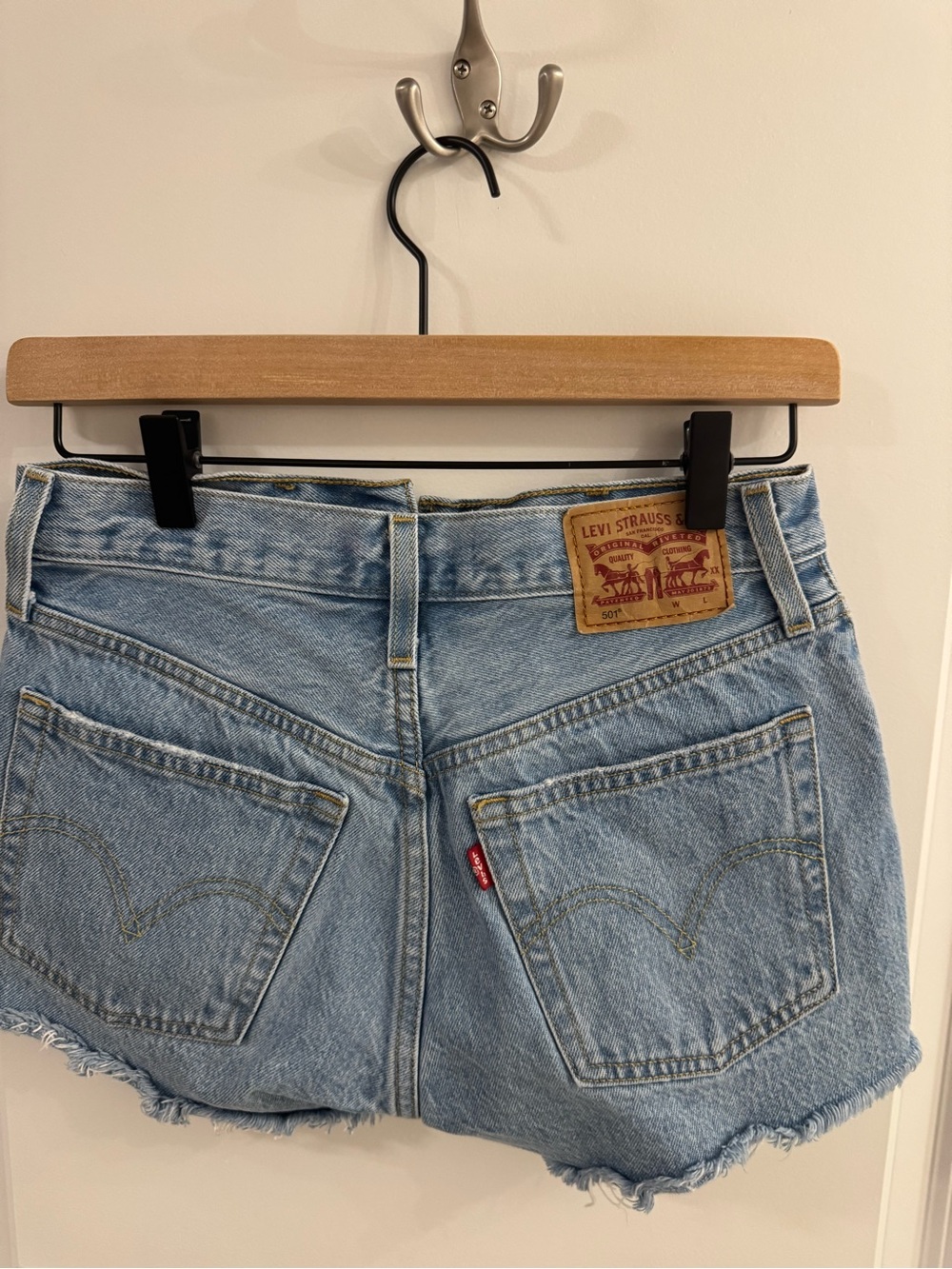 Levi's Light Wash Denim High-Rise Cutoff Shorts